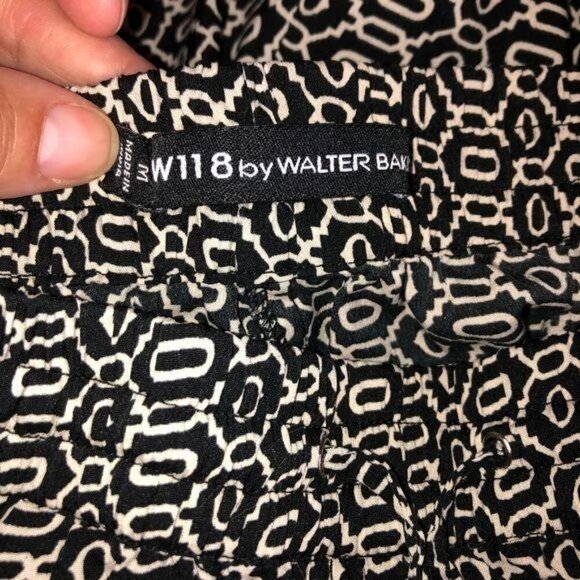 W118 By Walter Baker Pants Size Medium M Womens Black Printed Elastic Drawstring - Picture 7 of 11